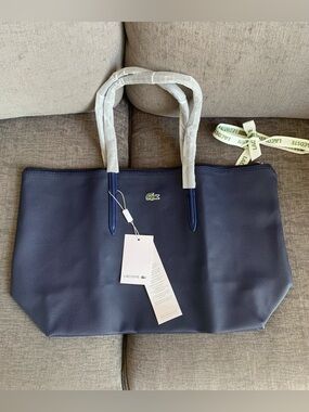 Lacoste L.12.12 Concept Tote handbag Bag purse navy blue NWT